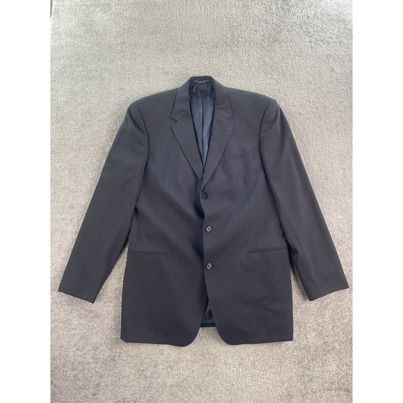 Hugo Boss Suit Jacket 46 L Black Wool Einstein Sigma USA Luxury Designer Sport